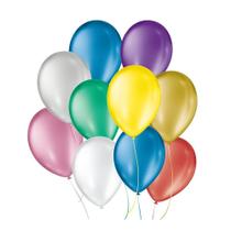 Balão de Festa Cintilante - Sortido - 9" 23cm - 50 unidades - Balões São Roque