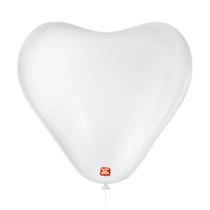 Balão de Festa Coração - Branco - 6" 15cm - 50 unidades - Balões São Roque