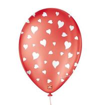 Balão de Festa Decorado Coração - Vermelho 9" 23cm - 25 Unidades - Balões São Roque Balão de Festa Decorado Coração - Vermelho 9" 23cm - 25 Unidades - Balões São Roque