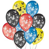 Balão de Festa Decorado Orelha de Rato Mickey - Sortido 9" 23cm - 25 Unidades - São Roque