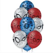 Balão de Festa Decorado Premium Spider Man 12" - 10 unidades - Regina - Rizzo Embalagens