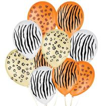 Balão de Festa Decorado Safari - Sortido 9" 23cm - 25 Unidades - Balões São Roque