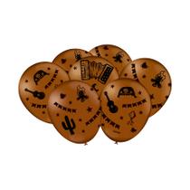 Balão de Festa decorado São João Marrom 9'' polegadas - 25 unidades - Festcolor - Rizzo Balão de Festa decorado São João Marrom 9'' polegadas - 25 unidades - Festcolor - Rizzo
