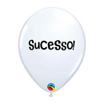 Balão de Festa Decorado Sucesso! 11" 28cm - Branco - 6 Unidades - Qualatex - Rizzo Balões Balão de Festa Decorado Sucesso! 11" 28cm - Branco - 6 Unidades - Qualatex - Rizzo Balões