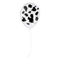 Balão de Festa Decorado Vaquinha - Branco e preto 9" 23cm - 25 Unidades Balão de Festa Decorado Vaquinha - Branco e preto 9" 23cm - 25 Unidades