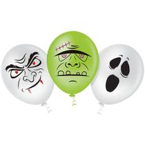 Balão de Festa Estampado Halloween Monsters Sortido - 10" 25cm - Pic Pic - Balões Pic Pic