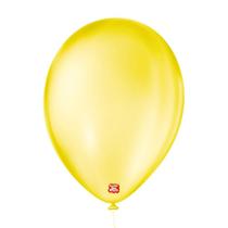 Balão de Festa Látex Cristal - Amarelo - 7" 18cm - 50 unidades - Balões São Roque
