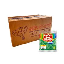 Balão de Festa Látex Liso 5'' - Verde Maçã - Caixa com 25 pacotes - 1250 unidades - Atacado São Roque - Rizzo