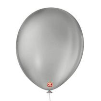 Balão de Festa Látex Liso - Cinza - 50 Unidades - Balões São Roque