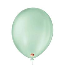 Balão de Festa Látex Liso - Verde Hortelã - 50 Unidades - Balões São Roque