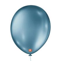 Balão De Festa Metalico - 11" 28cm - Azul - 25 unidades - Balões São Roque