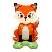 Balão de Festa Metalizado 19" 49cm - Raposa com Base - 1 unidade - Rizzo