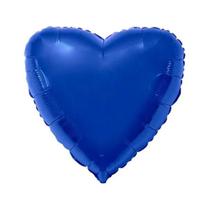 Balão de Festa Metalizado 20" 50cm - Coração Azul - 1 Unid.