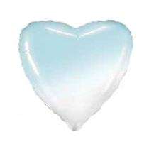 Balão de Festa Metalizado 20" 50cm - Coração Gradient Azul Baby - 01 Unidade - Flexmetal - Rizzo Balões