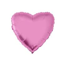 Balão de Festa Metalizado 20" 50cm - Coração Rosa Metálico