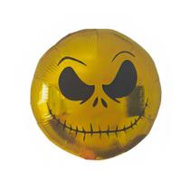 Balão de Festa Metalizado 20" 50cm - Redondo Terror Crânio Ouro - 1 unidade - Rizzo Balão de Festa Metalizado 20" 50cm - Redondo Terror Crânio Ouro - 1 unidade - Rizzo