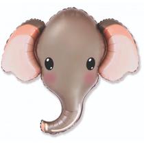 Balão de Festa Metalizado 39'' 99cm - Elefante Head HSG Cinza - 1 unidade - Flexmetal - Rizzo