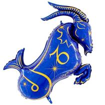 Balão de Festa Metalizado 42'' - Signo Capricórnio Azul - 1 unidade - Flexmetal - Rizzo