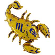 Balão de Festa Metalizado 50'' - Signo Escorpião Dourado - 1 unidade - Flexmetal - Rizzo Balão de Festa Metalizado 50'' - Signo Escorpião Dourado - 1 unidade - Flexmetal - Rizzo