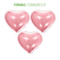 Balão de Festa Metalizado 5,5' 14cm - Coração Rose Gold - 3 unidades - Make + - Rizzo Balão de Festa Metalizado 5,5' 14cm - Coração Rose Gold - 3 unidades - Make + - Rizzo