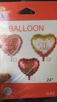 Balão De Festa Metalizado Coração Te Amo Com 24 Unidades Dia dos Namorados Amor Paixão Declaração