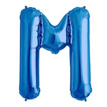 Balão de Festa Microfoil 16" 40cm - Letra M Azul - 1 unidade - Qualatex Outlet - Rizzo Balão de Festa Microfoil 16" 40cm - Letra M Azul - 1 unidade - Qualatex Outlet - Rizzo