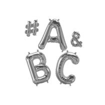 Balão de Festa Microfoil 16" 40cm - Letra Prata - 01 Unidade - Qualatex - Rizzo Balões