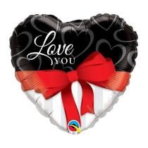 Balão de Festa Microfoil 18" 45cm - Coração I Love You - 01 Unidade - Qualatex - Rizzo Balões
