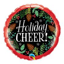 Balão de Festa Microfoil 18" 45cm - Redondo Holiday Cheer! Pinha - 1 unidade - Qualatex Outlet - Rizzo