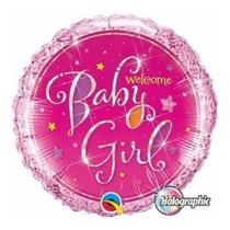 Balão de Festa Microfoil 18" 45cm - Redondo Welcome Baby Girl! Estrelas Rosa - 1 unidade - Qualatex Outlet - Rizzo Balão de Festa Microfoil 18" 45cm - Redondo Welcome Baby Girl! Estrelas Rosa - 1 unidade - Qualatex Outlet - Rizzo