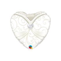 Balão de Festa Microfoil 18" 46cm - Vestido de Noiva Coração - 1 unidade - Qualatex - Rizzo