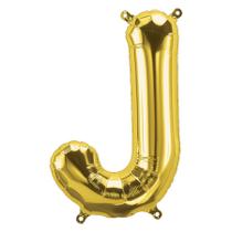 Balão de Festa Microfoil 34" 86cm - Letra J Ouro - 1 unidade - Qualatex Outlet - Rizzo Balão de Festa Microfoil 34" 86cm - Letra J Ouro - 1 unidade - Qualatex Outlet - Rizzo