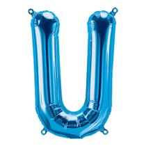 Balão de Festa Microfoil 34" 86cm - Letra U Azul - 1 unidade - Qualatex Outlet - Rizzo