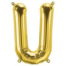 Balão de Festa Microfoil 34" 86cm - Letra U Ouro - 1 unidade - Qualatex Outlet - Rizzo Balão de Festa Microfoil 34" 86cm - Letra U Ouro - 1 unidade - Qualatex Outlet - Rizzo