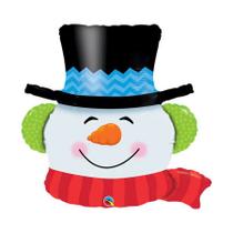 Balão de Festa Microfoil 36" 91cm - Boneco de Neve Sorridente - 1 unidade - Qualatex Outlet - Rizzo Balão de Festa Microfoil 36" 91cm - Boneco de Neve Sorridente - 1 unidade - Qualatex Outlet - Rizzo