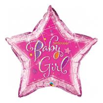 Balão de Festa Microfoil 36" 91cm - Estrela Welcome Baby Girl Rosa - 1 unidade - Qualatex Outlet - Rizzo Balão de Festa Microfoil 36" 91cm - Estrela Welcome Baby Girl Rosa - 1 unidade - Qualatex Outlet - Rizzo