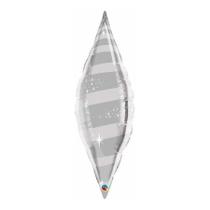 Balão de Festa Microfoil 38" 96cm - Taper Espiral Prata - 1 unidade - Qualatex Outlet - Rizzo Balão de Festa Microfoil 38" 96cm - Taper Espiral Prata - 1 unidade - Qualatex Outlet - Rizzo