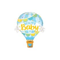 Balão de Festa Microfoil 42" 107cm - Bem Vindo Bebê Azul - 01 Unidade - Qualatex