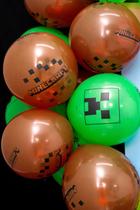 Balão de Festa Minecraft Decorado 25 Un Bola de Festa Gamer 9"