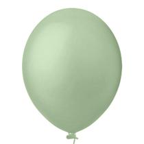 Balão de Festa Redondo Verde Eucalipto nº9 23cm - 50 Un - Happy Day