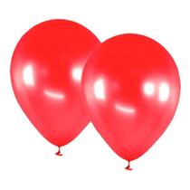 Balão de Látex Redondo Liso Vermelho 7 Polegadas 50 Unidades