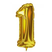 Balão De Número Dourado Metalizado 1 Metro