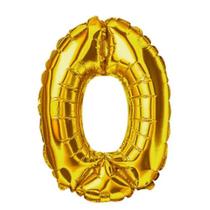 Balão De Número Dourado Metalizado 40 Cm