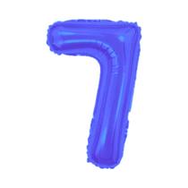 Balão De Número Grande Azul Metalizado 40cm Balão De Número Grande Azul Metalizado 40cm