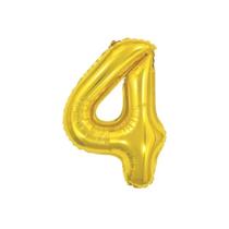 Balão De Número Grande Dourado Metalizado 40cm Balão De Número Grande Dourado Metalizado 40cm