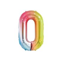 Balão De Número Grande Multicolor Metalizado 40cm