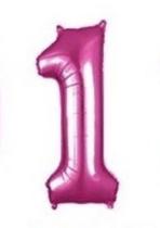 Balão De Número Metalizado Pink - 70cm Decoração Festa - Art Festas