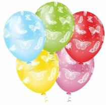 Balão Decoração Borboletas 10" 25 Unidades Sortido Picpic