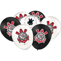 Balão Decorado 9" Emblema Corinthians 2023 Pacote com 25 Unidades Balão Decorado 9" Emblema Corinthians 2023 Pacote com 25 Unidades