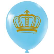 Balão Decorado Coroa Azul nº11 28cm - 25 Un